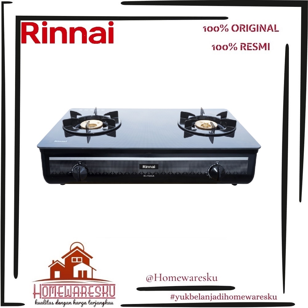 Jual Rinnai Kompor Gas Ri 712 Ga Ri712ga Tampered Glass Lpg 2 Tungku Api Besar Shopee Indonesia