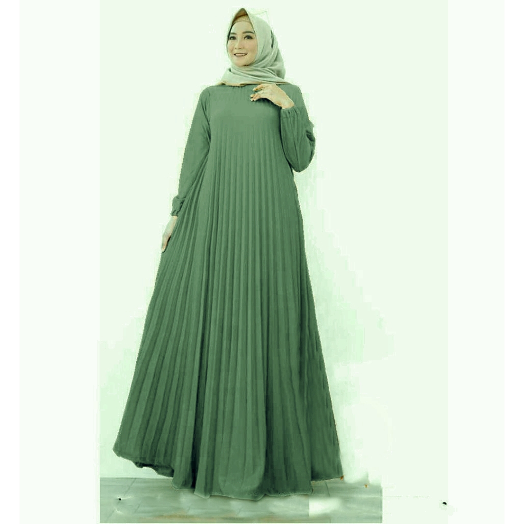 [Maxi Amanda Plisket RO]Maxi wanita higet plisket varian warna