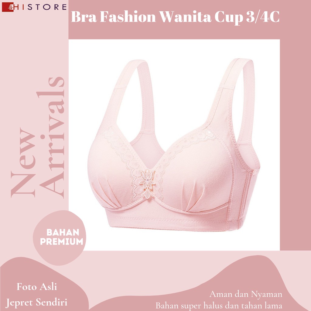 [HI]Bra BH JUMBO CUP 3/4C Fashion Wanita Bra wanita Premium Busa Tipis Tanpa Kawat Sangat Nyaman 180