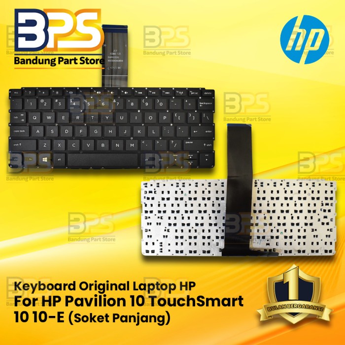 Jual Keyboard Laptop HP Pavilion 10 Kabel Soket Panjang Black