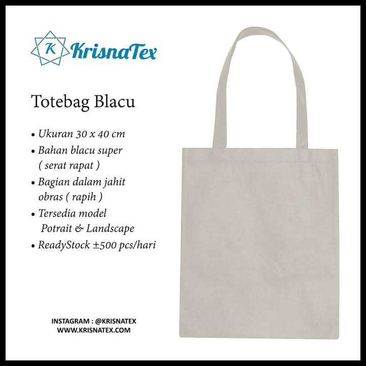 

Tas Goodiebag / Totebag Blacu Polos Tebal Craft EKSLUSIF