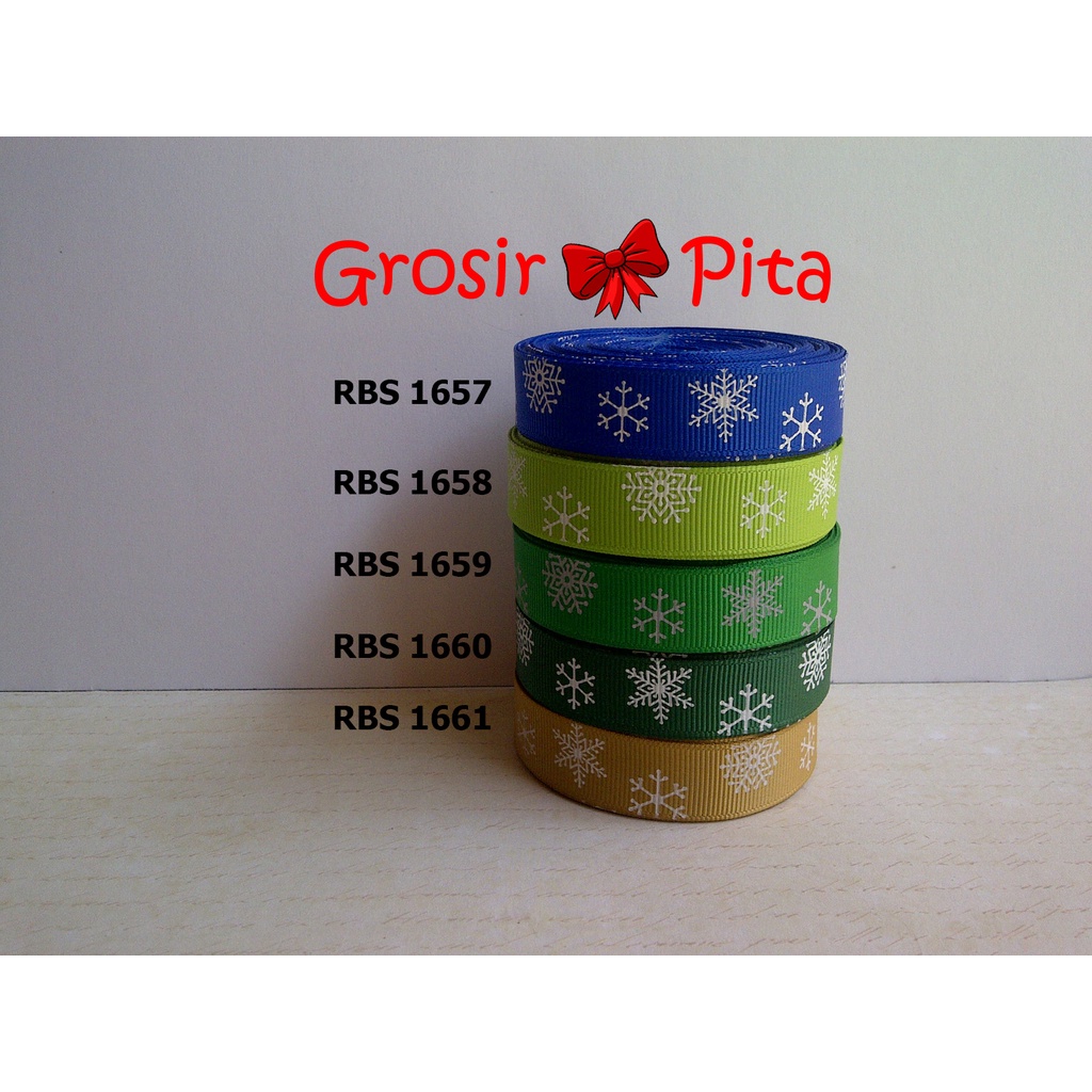 

(25 yard) Pita Grosgrain Motif Natal RBS 1657,1658,1659,1660,1661 | Pita Christmas | Toko Bahan Craft | Grosir Pita