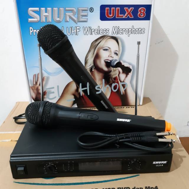 Mic shure ulx8/ mic wireless shure ulx 8 handle/ wireless microphone/ mic shure profesional