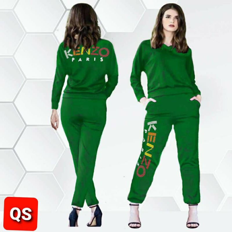 Baju Setelan Training Wanita Kenzo Pakaian Olahraga Senam/Joging/Lari Wanita Set TERBARU TERMURAH Te