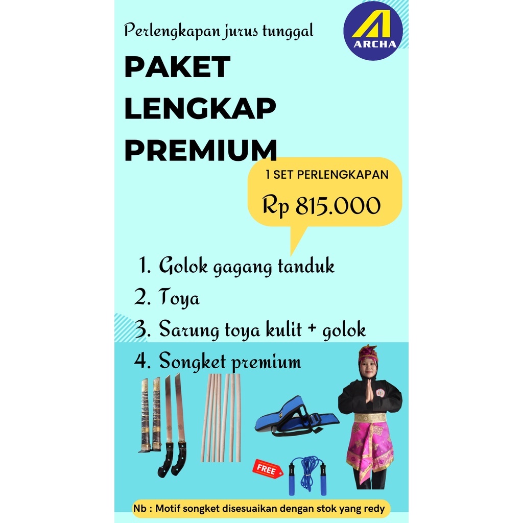 Alat silat seni tunggal pencak silat paket premium