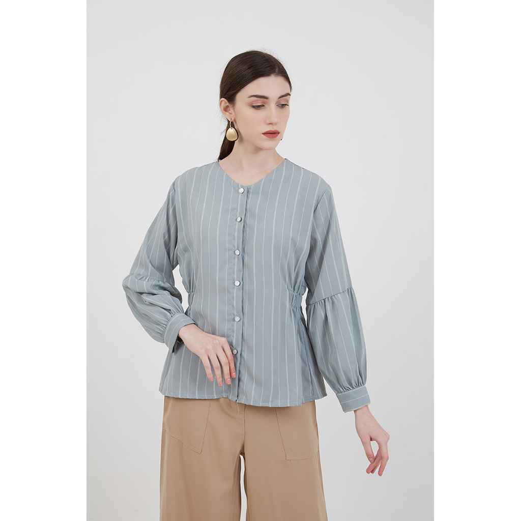 Berrybenka - Atasan Blouse Wanita Sophie Murila Puff Blouse-2