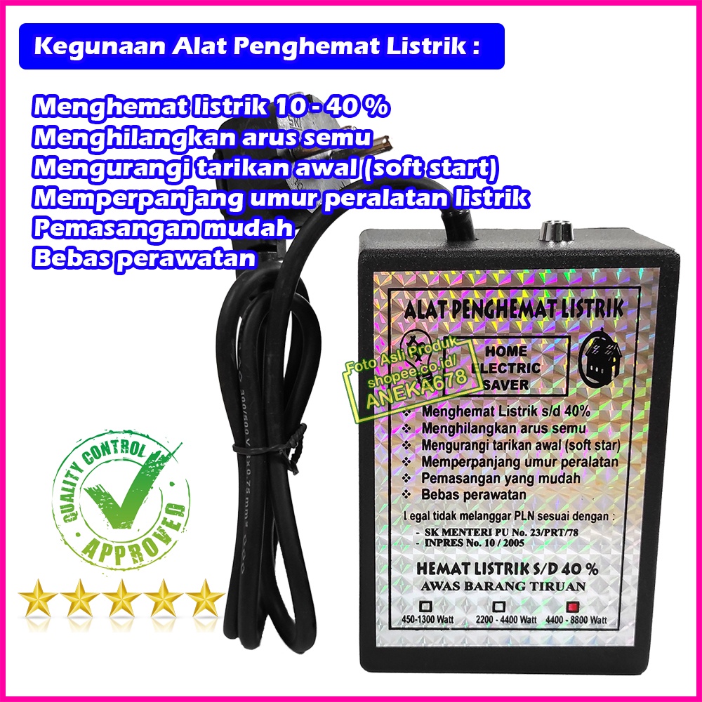 ALAT PENGHEMAT LISTRIK HOME ELECTRIC SAVER ORIGINAL 4400 - 8800 WATT