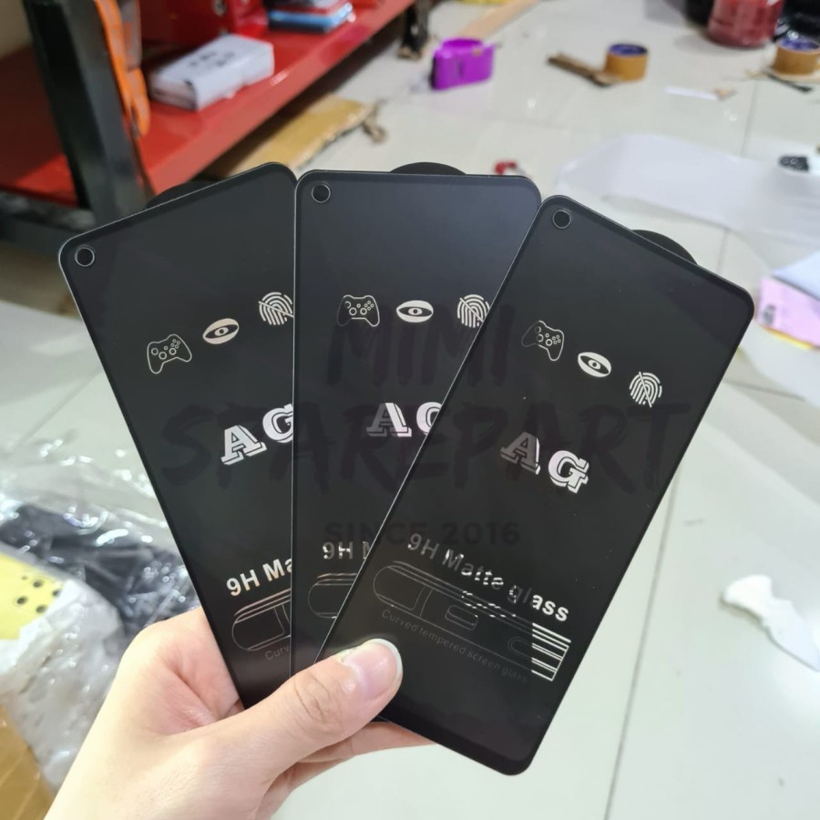 OPPO A55 A17 A17K A76 A96 A16e A95 A54 A74 4G A74 5G TEMPERED GLASS FULL LEM GLARE ANTI MINYAK NO FINGER,  ANTI GORES KACA FULL COVER SCREEN GUARD MATTE PELINDUNG LAYAR FULL SCREEN