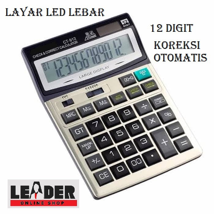 

KALKULATOR TYPE CT-912 LAYAR BESAR MIRIP CITIZEN | LARGE DISPLAY CALCULATOR 12 DIGIT