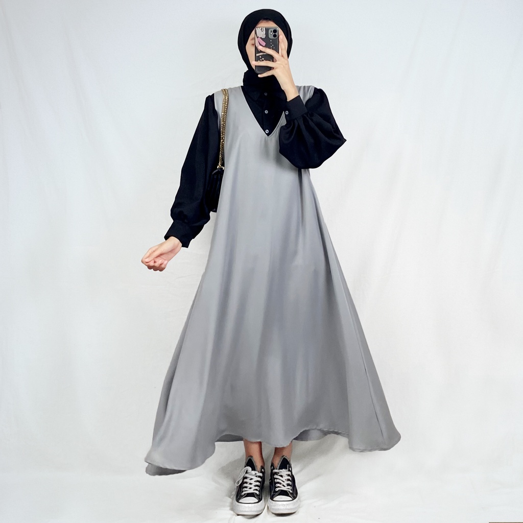 YUBIN DRESS GAMIS-Silver