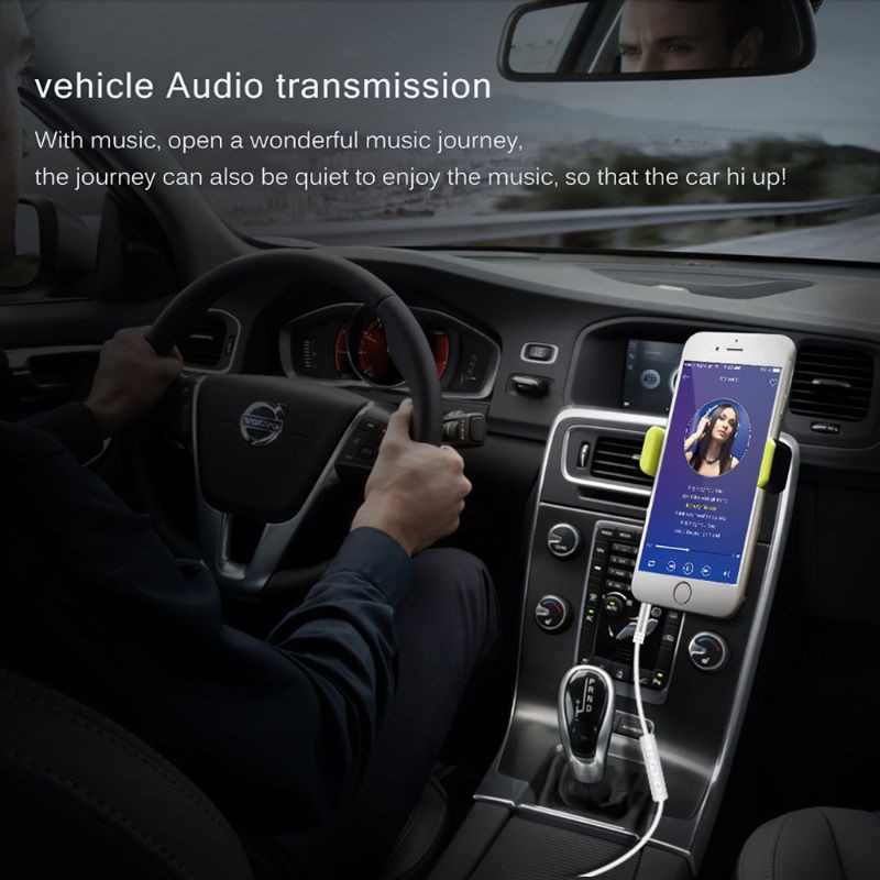 CRE  3.5mm Jack Audio Cable 1.2m Stereo Aux Plug Cord With MIC Speakerphone In-Line Volume Control For Car Cellphone Tablet Speaker Headphone