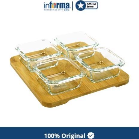 INFORMA WADAH SAJI - SERVING SET KENTA W/ TRAY (5)
