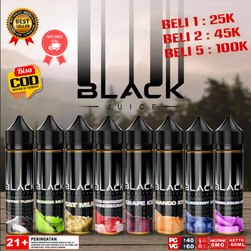 LIQUIDS FREEBASE PREMIUM 60ML TERLARIS ZERO NIC BLACK JUICE