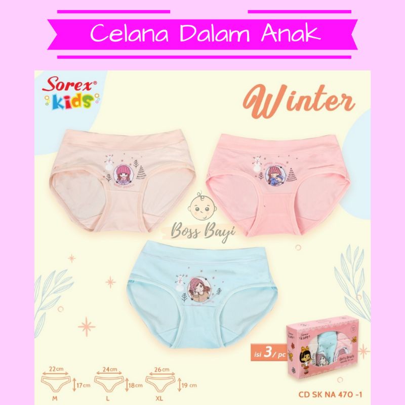 Sorex Kids CD Celana Dalam Anak Perempuan / Girl's Panties satuan per 1pc M,L,XL