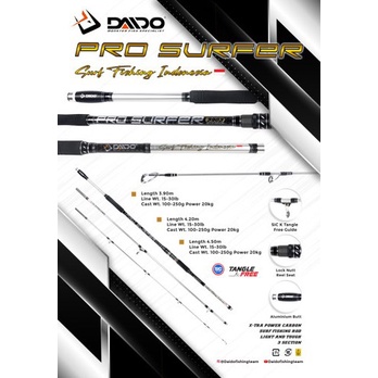Joran sambung 3 Daido pro surfer 390 420 450 joran pasiran