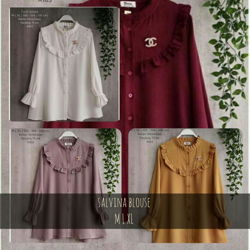 Atasan blouse salvina kerah remple