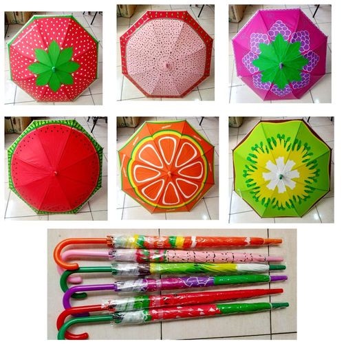 Payung Tongkat PVC Motif Buah-buahan