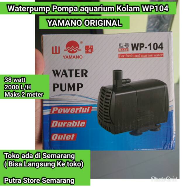 Pompa aquarium Yamano WP 104 Waterpump Kolam 38 watt 2000 L / H