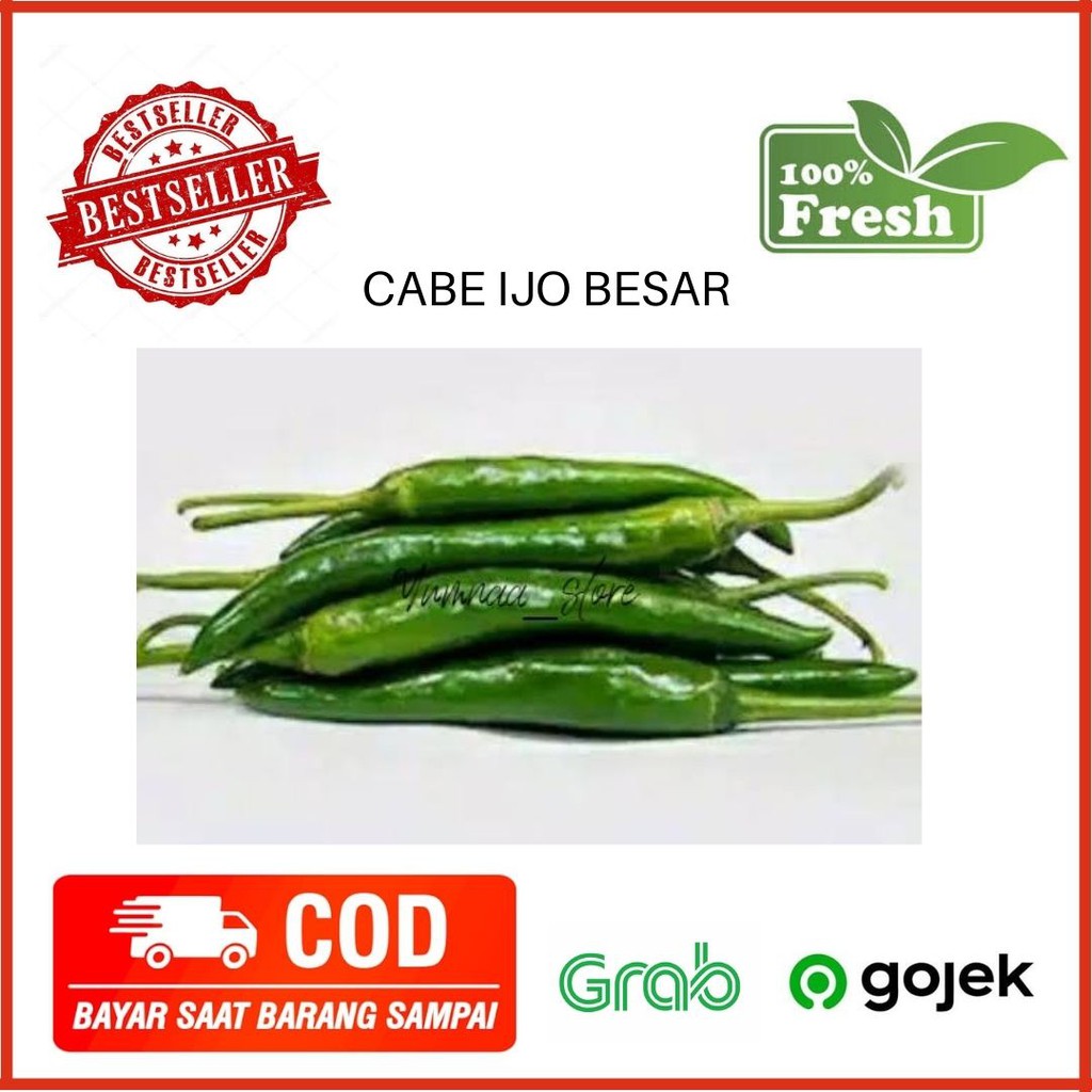 

Cabe Ijo Hijau Besar Bumbu Dapur Sayuran Segar Sayur Jakarta Pack 250 Gram