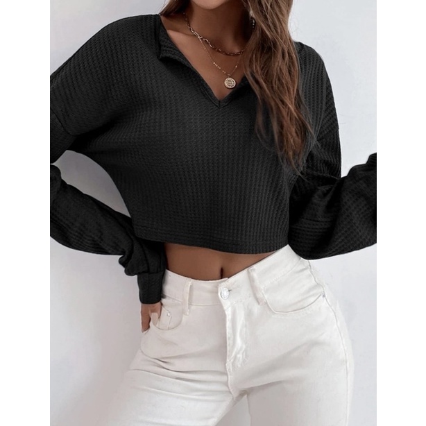 BLOUSR CROP - BLOUSE KOREA - CORDYLINE BLOUSE