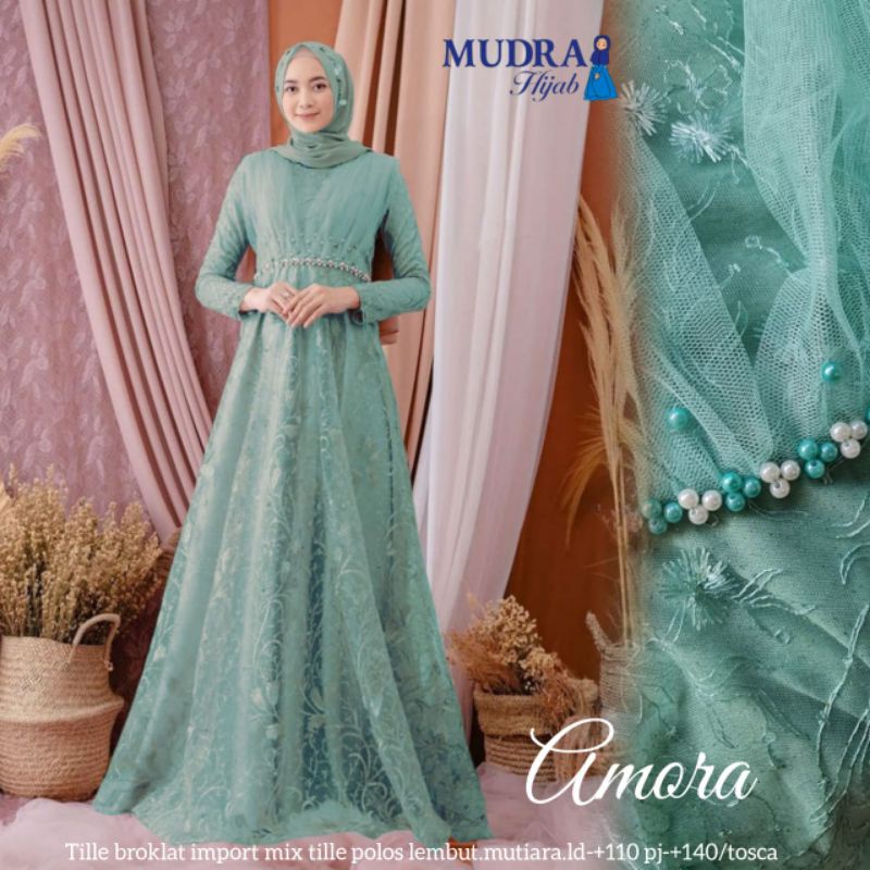Amora Dress Gamis Brokat Mix Tile LD 110