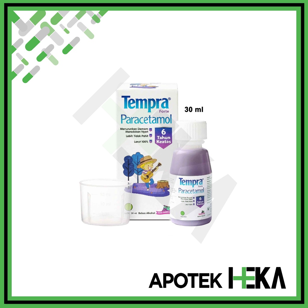 Tempra Syrup Forte Sirup Demam Anak 30 / 60 ml Grape / Strawberry (SEMARANG)