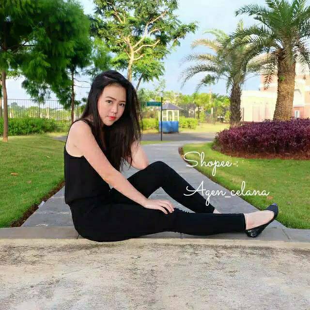 HOPYLOVY CAT CELANA NAVY DARK BLUE MUDA TUA 12.12 / VIVO & YIU YIE , jegging jeans " BLACK" size