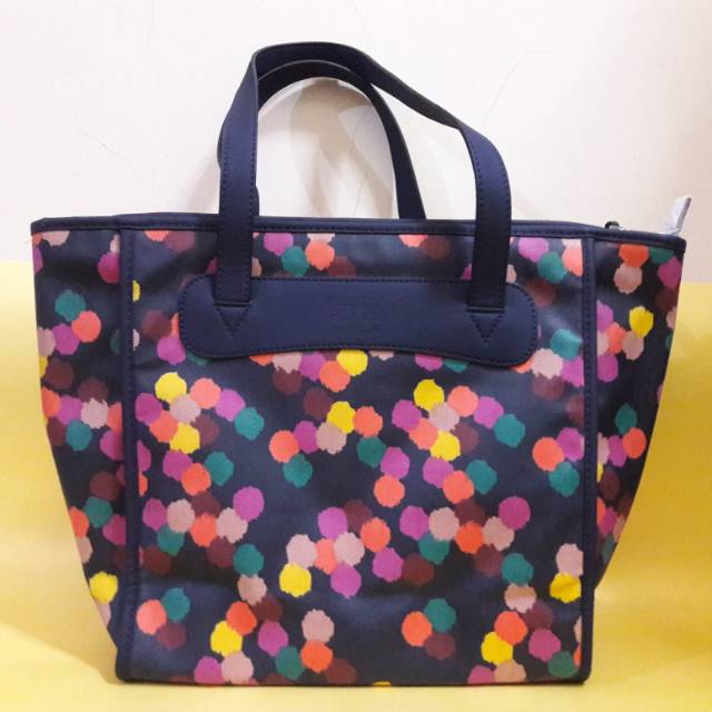 Tas Fossil Keyper Shopper Multi Polka Dot Navy Blue