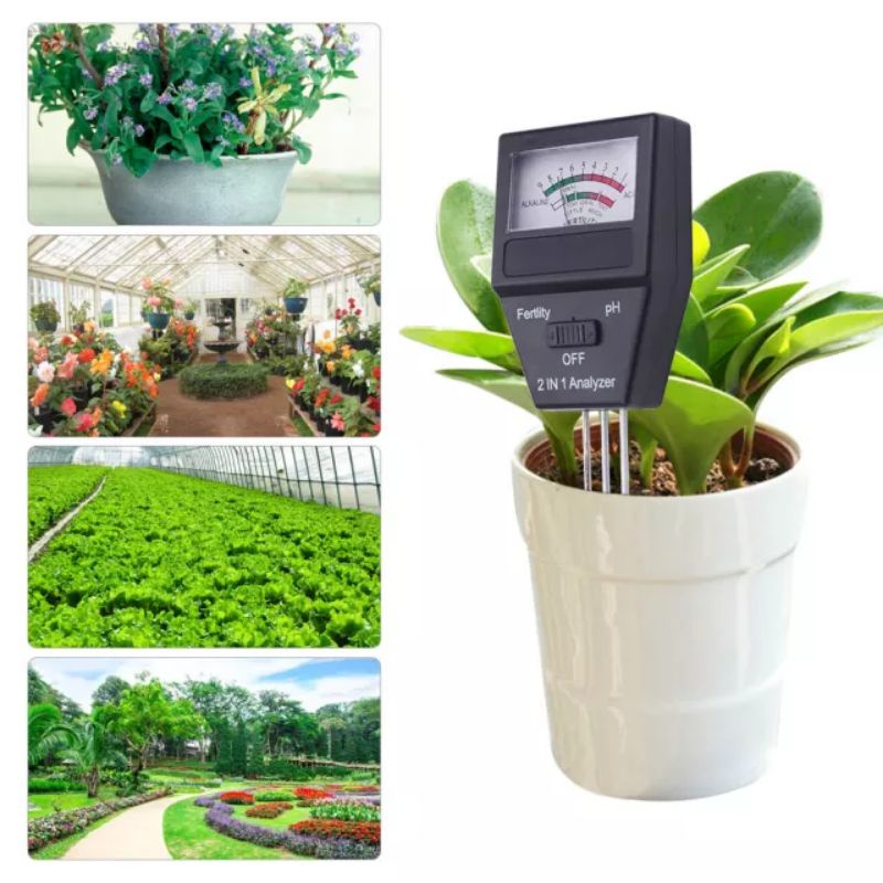 Soil PH &amp; fertility meter alat ukur tes kesuburan tanah PH tanah 2 in 1