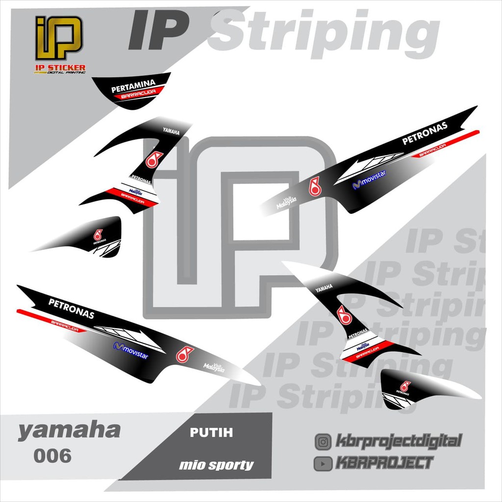 (cod) stiker motor –striping mio sporty petronas -motor yamaha-motor -sticker variasi –Racing 006