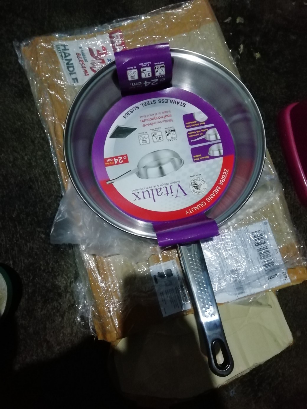 Penggorengan Stainless Zebra Fry Pan Vitalux 24cm 175325 (00230.00046)