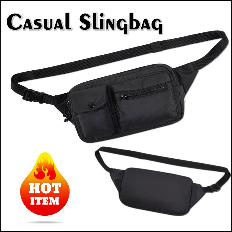 Tas Waistbag / Selempang Bahu Kasual / Tas Pinggang Distro Murah Keren Pria Wanita Unisex - PG - 8828