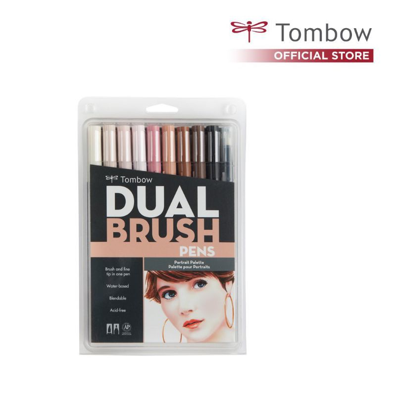 

Tombow Dual Brush Pen Set 10 Colors With Blender Marker Spidol