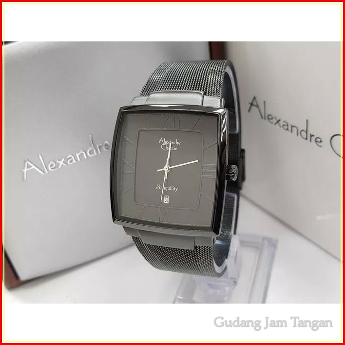 JAM TANGAN PRIA ALEXANDRE CHRISTIE AC 8329 FULL BLACK ORIGINAL
