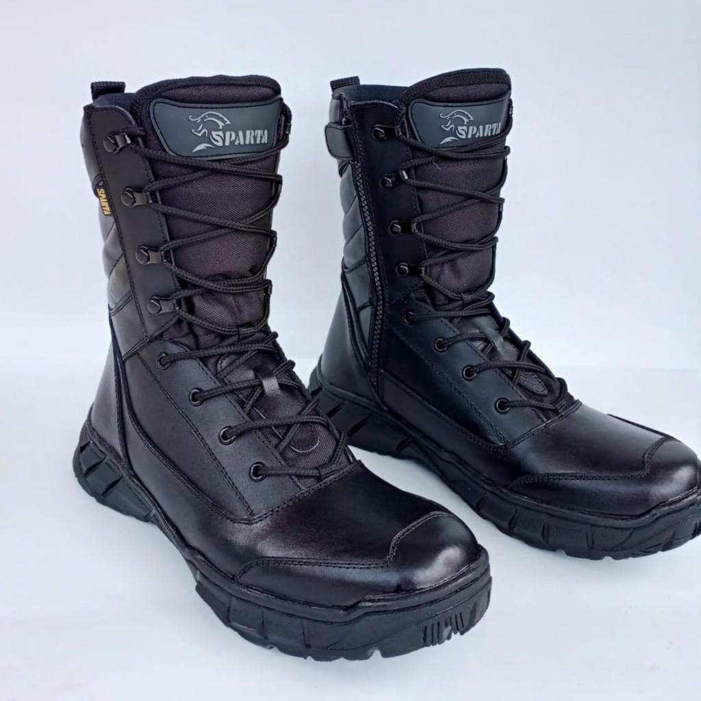 Sepatu Pdl Tali Putar MARCHAZ Kulit Sapi Asli Sepatu PDL Tni Polri Security Satpam Sepatu Boots Pria