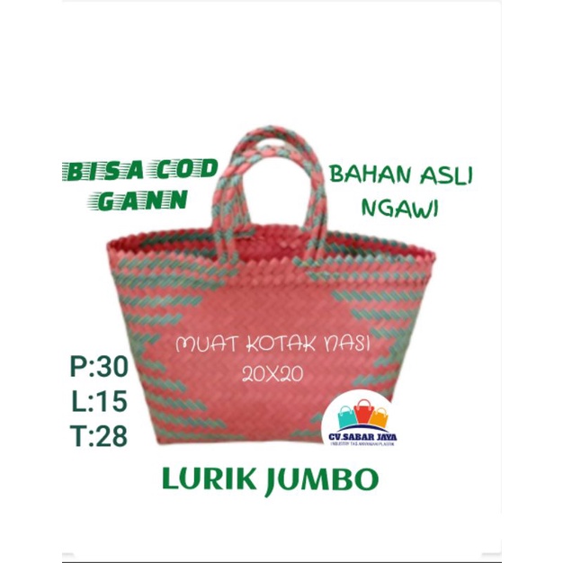 Jual Tas Anyaman Plastik Lurik Jumbo Untuk Belanja Pasar Berkat Souvenir Hampers Parcel Kotak 4226