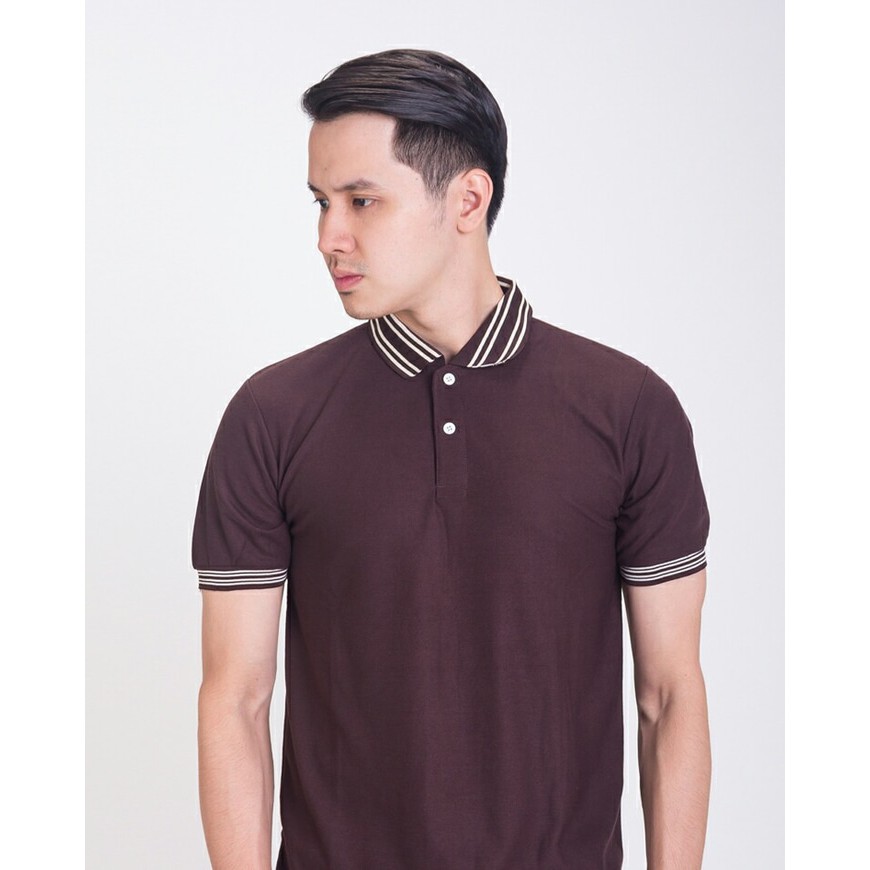 BAJU KAOS KERAH POLO SHIRT PRIA COKLAT