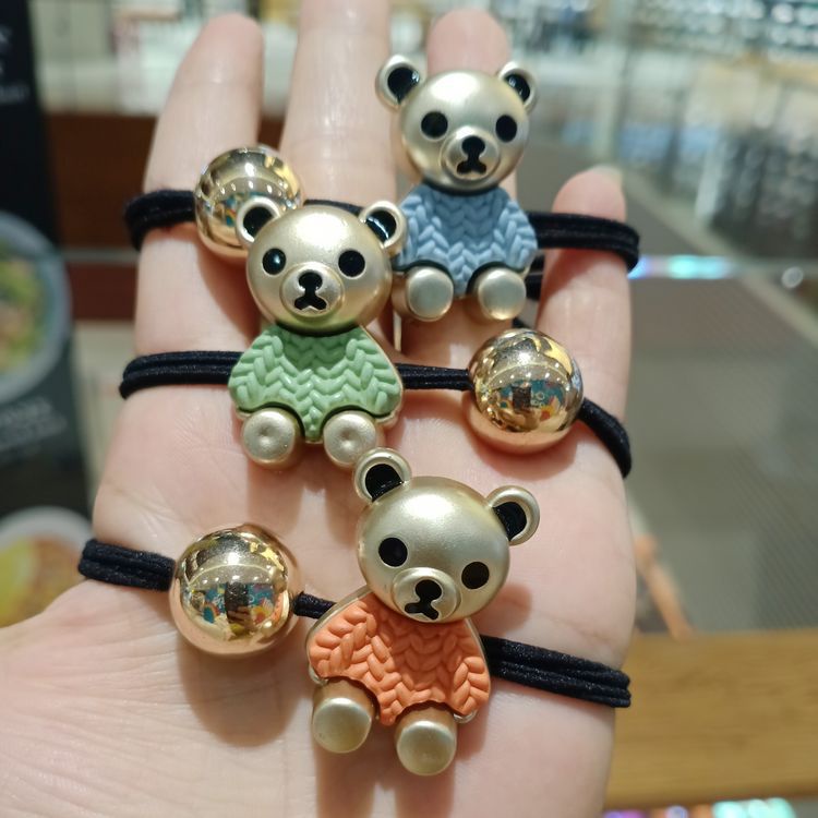 MURMURE.ID | IKAT RAMBUT ELEGAN KARET RAMBUT KUNCIRAN / KARET RAMBUT ALA KOREA MOTIF TEDDY BEAR HA162-1
