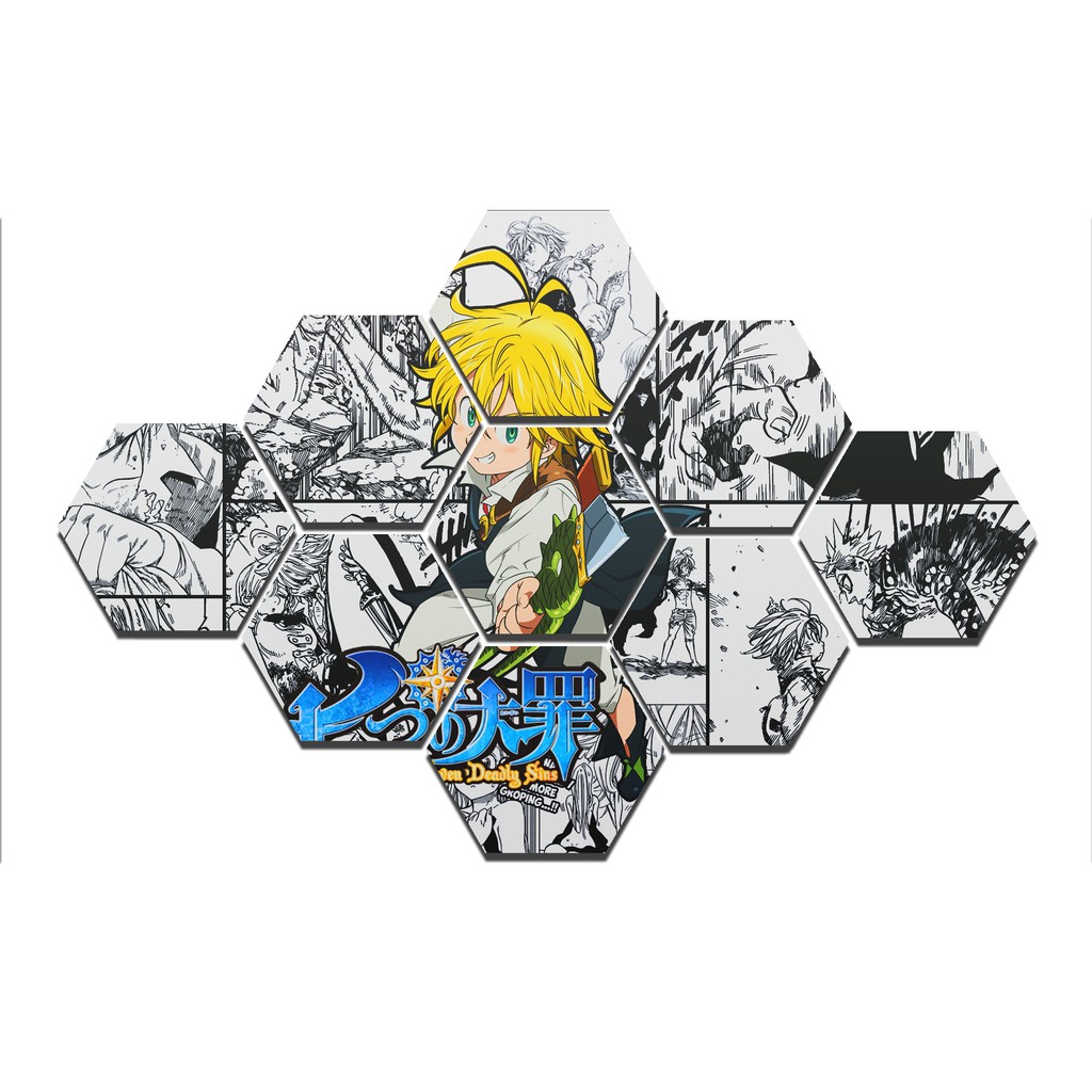 Hiasan Dinding Hexagonal 1 Set Anime Meliodas Special Edition pusatmode1234