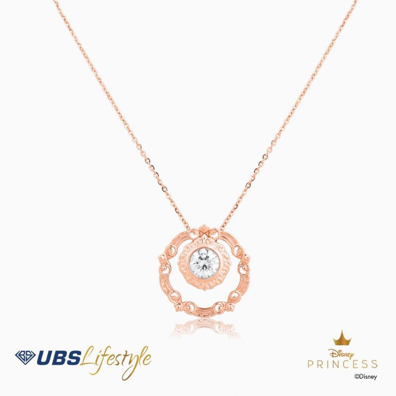 KALUNG EMAS UBS DISNEY PRINCESS CINDERELLA - 17K ROSE GOLD - KKY0184
