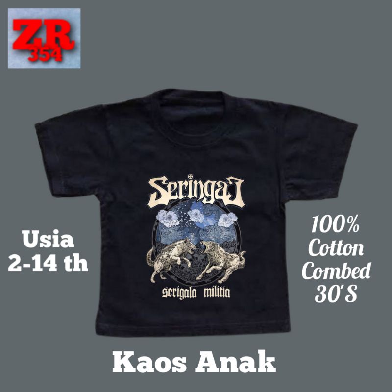 Baju anak kaos SERINGAI SERIGALA MILITIA logo tshirt band METAL musik metal hitam kaos band oversize