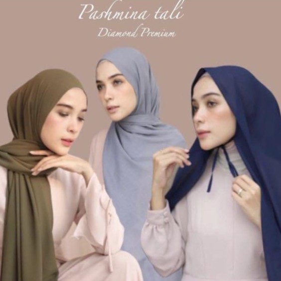 PASHMINA TALI bahan diamond 150x75 tepi jahit