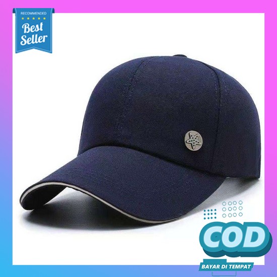 「Diskon Besar-Besaran」 Topi Pria Premium Keren Distro Fashion Bas KE260 Baseball Cap : Metal Star -