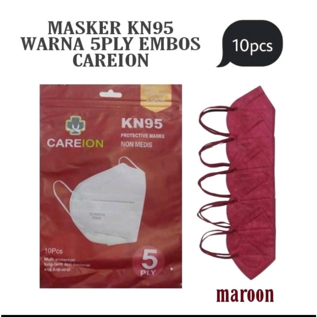 Masker KN95 Careion Warna Warni Isi 10pc Masker KN 95 5ply Careion Face Mask isi 10pc