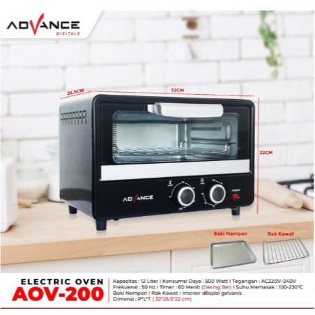 ADVANCE Electric Oven (Oven Listrik ) AOV-200 Kapasitas 12L