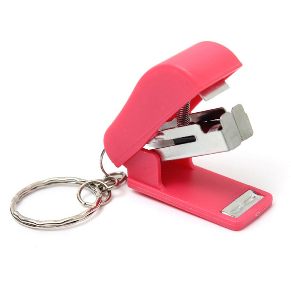 {LUCKID}Portable Keychain Mini Cute Stapler For Home Office School Paper Bookbinding Gif