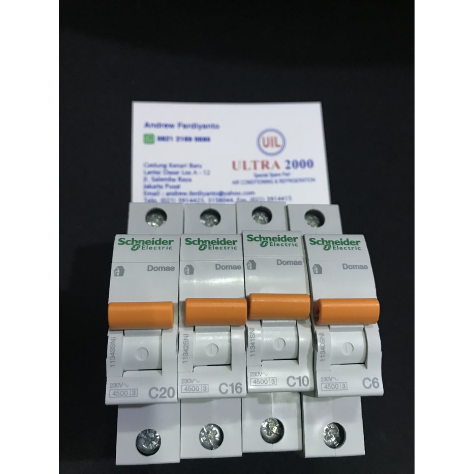 Saklar - Perlengkapan Listrik - Saklar Broco Mcb Domae Schneider 1Phase 6A/10A/16A/20A Produk