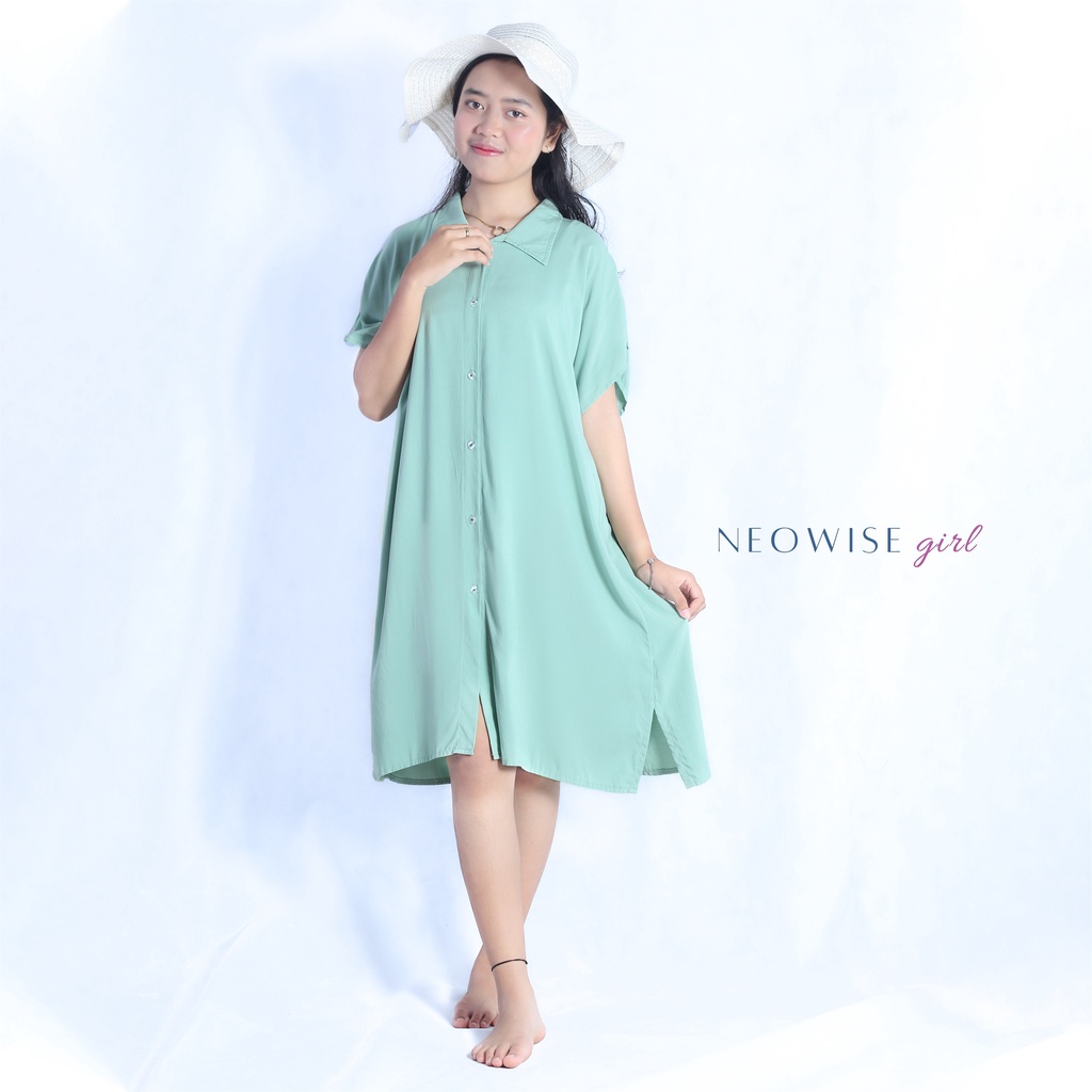 Homewear Daster Rayon Full Kancing – Dress Pendek Model Terbaru Lengan Pendek