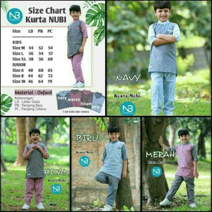 koko anak kurta nubi junior size 6 8 10 bahan adem murah