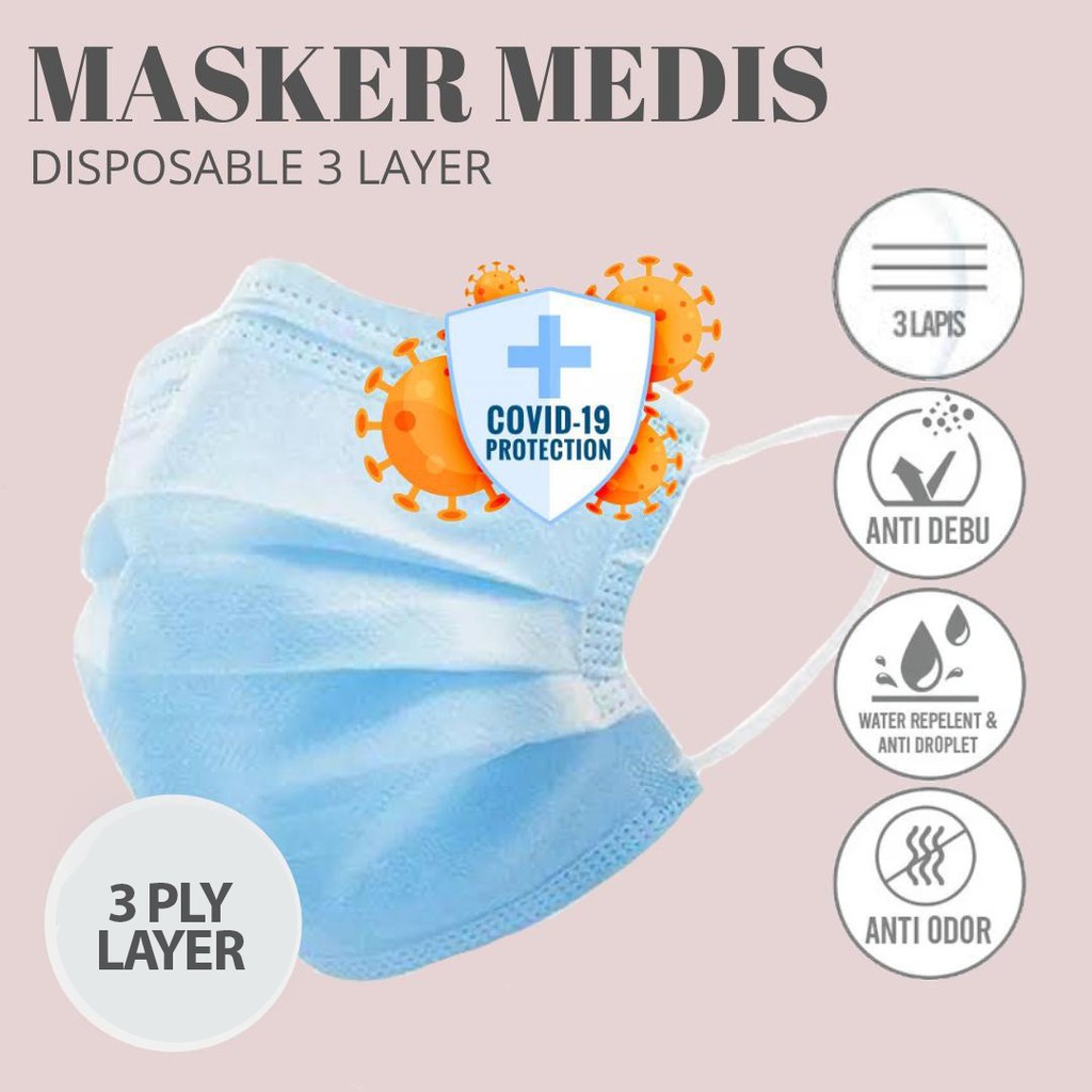 Masker 3 Ply Kemenkes Masker Wajah Disposable Consumable Masker